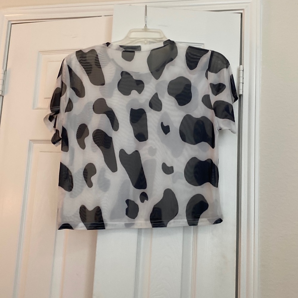 Shein plus size animal print mesh top